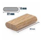 Mediniai kaiščiai dyginiams sujungimams Kreg MortiseMate 8mm X 50vnt.