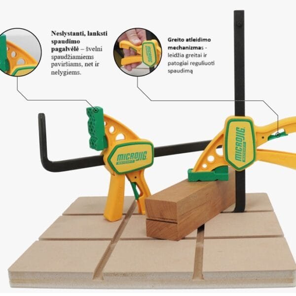 Darbastalio spaustuvų komplektas 2 vnt. MicroJig MatchFit GRR-RIP