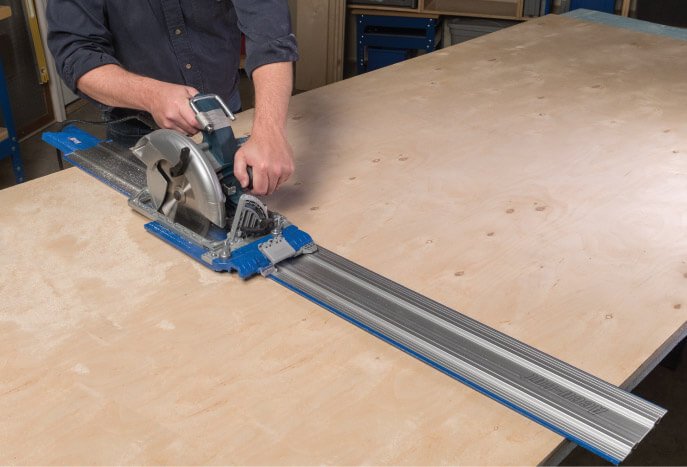 Universali kreipiančioji liniuotė diskiniams pjūklams Kreg Accu-Cut XL