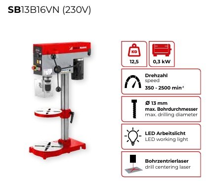 Gręžimo staklės HOLZMANN SB13B16VN