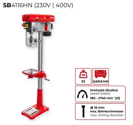 Gręžimo staklės HOLZMANN SB4116HN